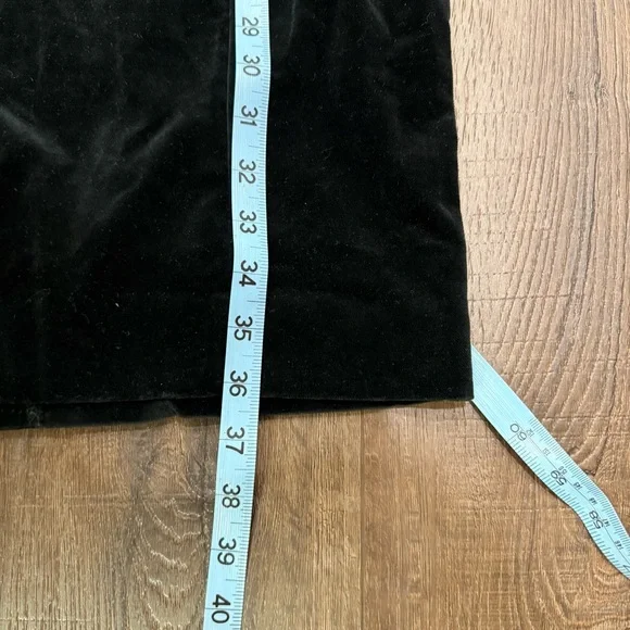 Vintage 80s Maggie Breen black velvet embellished sleeves dress 14P mini - Picture 8 of 13